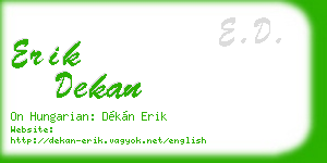 erik dekan business card