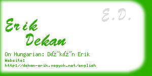 erik dekan business card